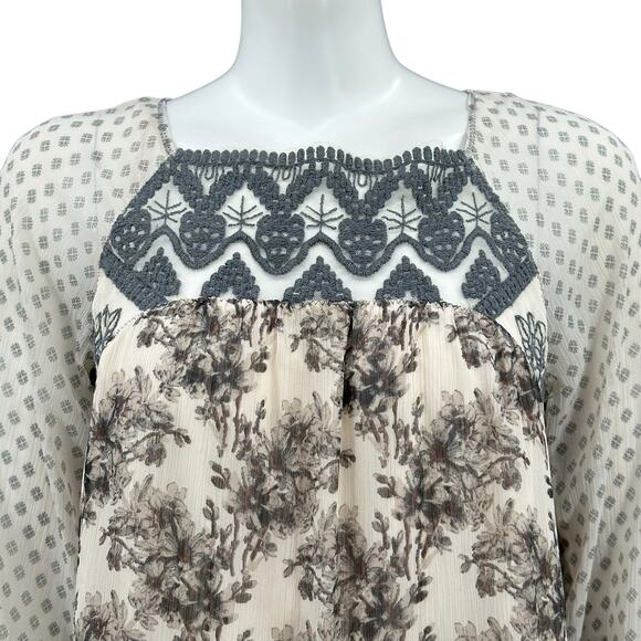 Free People Dress Women Small Elsie Embroidered Floral Sequins Fairy Boho Summer - Picture 2 of 7